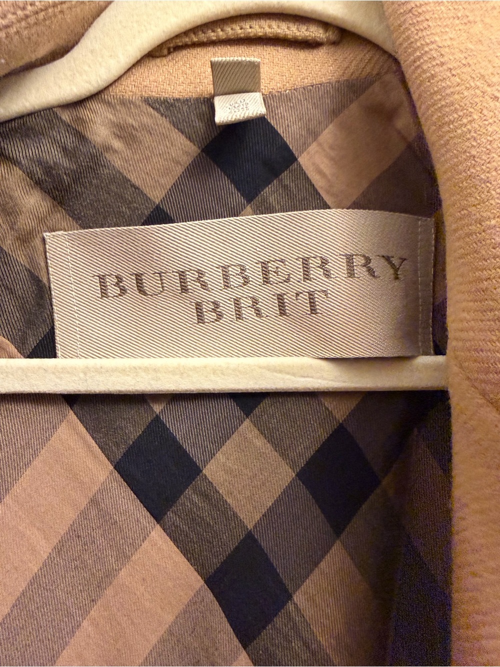 Burberry Brit Women’s Classic Camel Wool Cashmere Blend Peacoat Size 10 - Picture 11 of 17